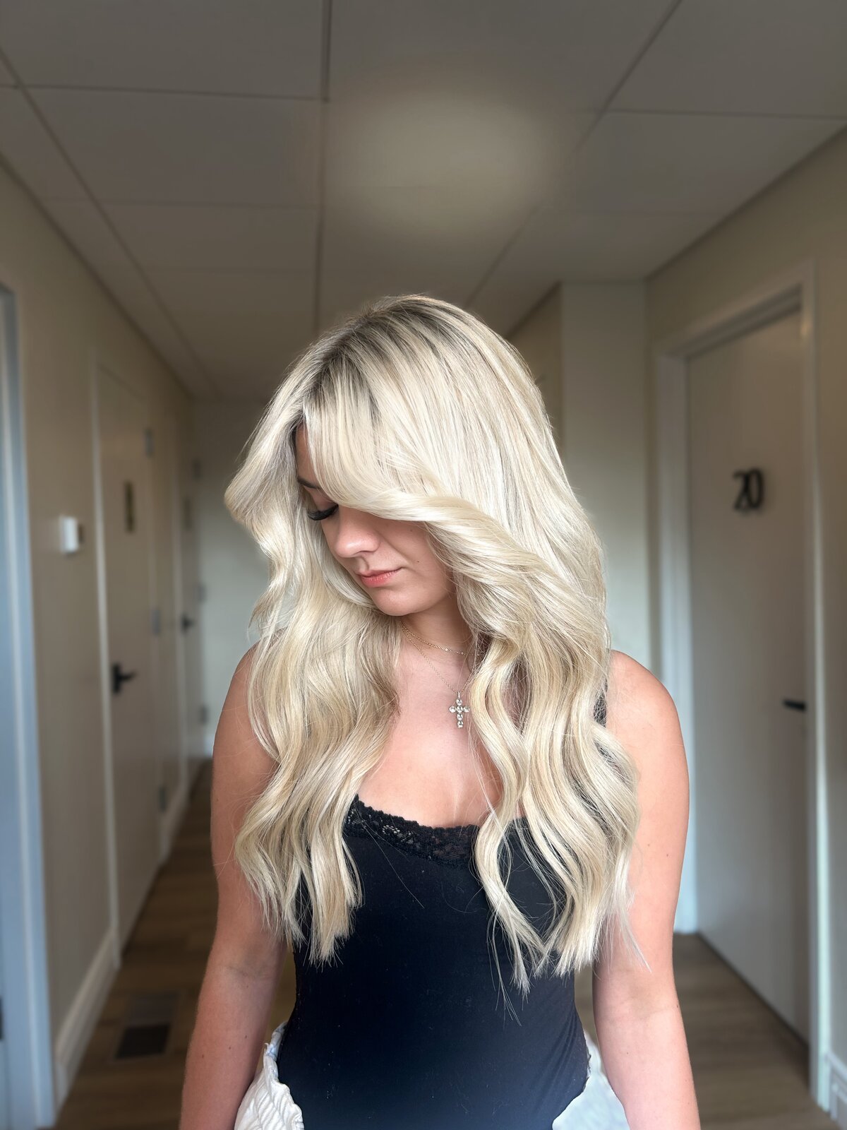 Platinum blonde extensions