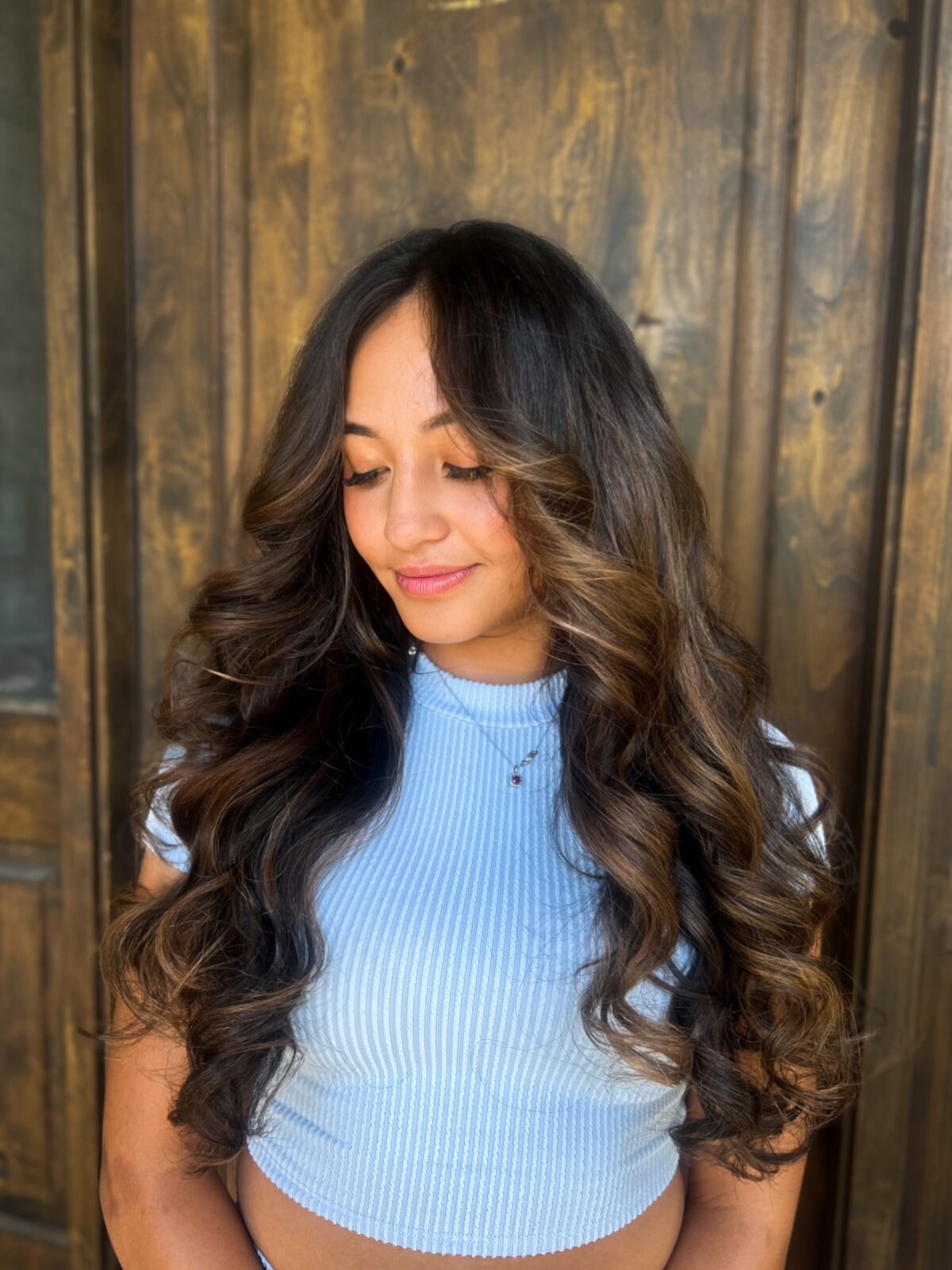 Dark brunette with warm highlights